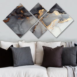 Wallity Conjunto de 4 Cuadros Decorativos de MDF Multicolor